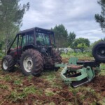 Nicolas Bergé, en plein débroussaillage de terrain dans les landes.